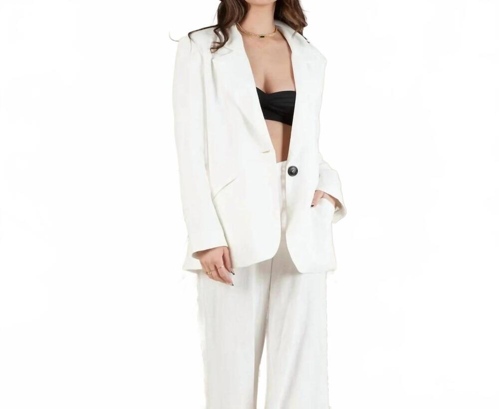 NEW STACCATO luna single button blazer in white